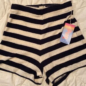 NWT FunBrand Terry Cloth Shorts fuzzy cozy size small stripe Made USA